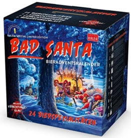 KALEA Bier Adventskalender mit 24 Bieren und 1 exklusivem Verkostungsglas (Edition Bad Santa) - 1