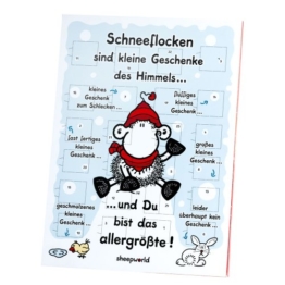 Sheepworld Adventskalender Schneeflocke, 1-er Pack (1 x 75 g) -